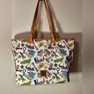 Dooney & Bourke White Landmark Shopping Tote Bag